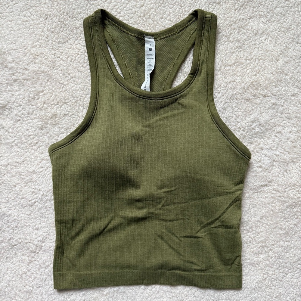 Lululemon Ebb to Street Cropped Racerback Tank Size 4